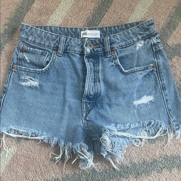 Zara Pants - Zara Distressed Blue Jean Shorts